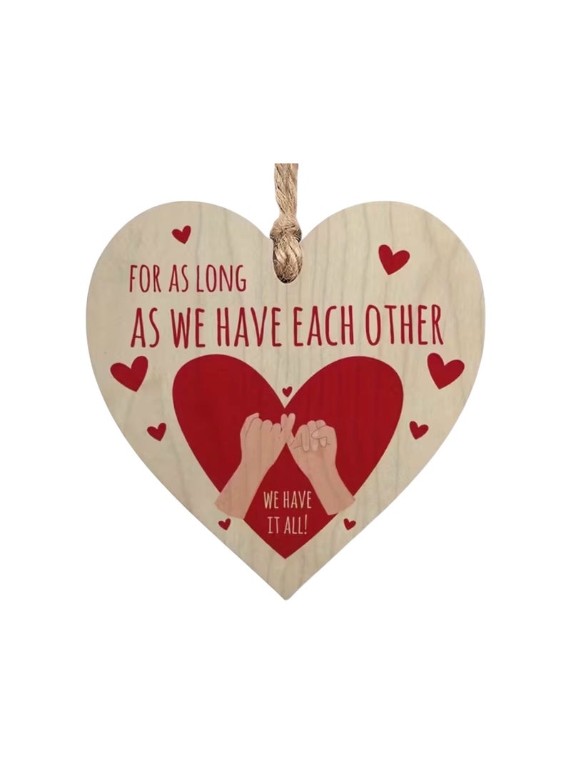 زينة قلب خشبي مع اقتباس رومانسي، فكرة هدية رائعة لعيد الحب له أو لها، هدية جميلة للأزواج في ذكرى زواجهم، فكرة هدية للزوجة أو الزوج، زينة "أحبك" - Image 1